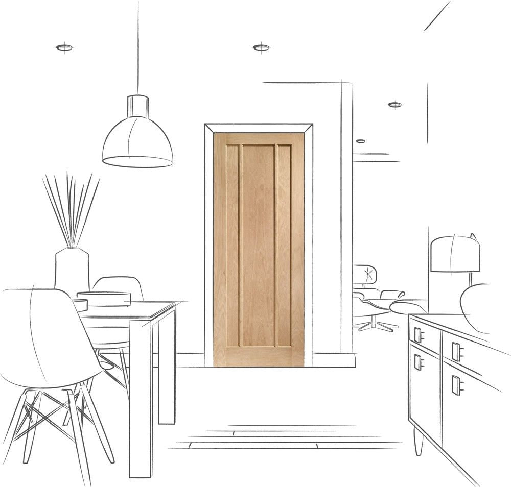 XL Joinery Internal Oak Worcester Fire Door FD30