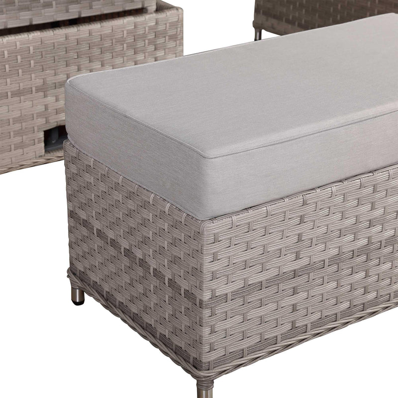 Rattan Republic Large Equal Rattan Garden Corner Sofa Set with Rising Table