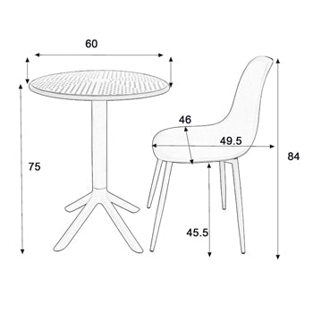 Liberty Rimini 3 Piece Cala Outdoor Bistro Table & 2 Chair Set In Terracotta