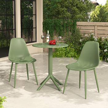 Liberty Rimini 3 Piece Cala Outdoor Bistro Table & 2 Chair Set Moss Green