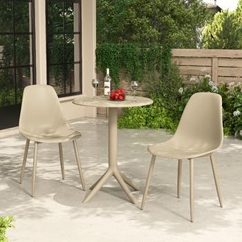 Liberty Rimini 3 Piece Cala Outdoor Bistro Table & 2 Chair Set In Sand