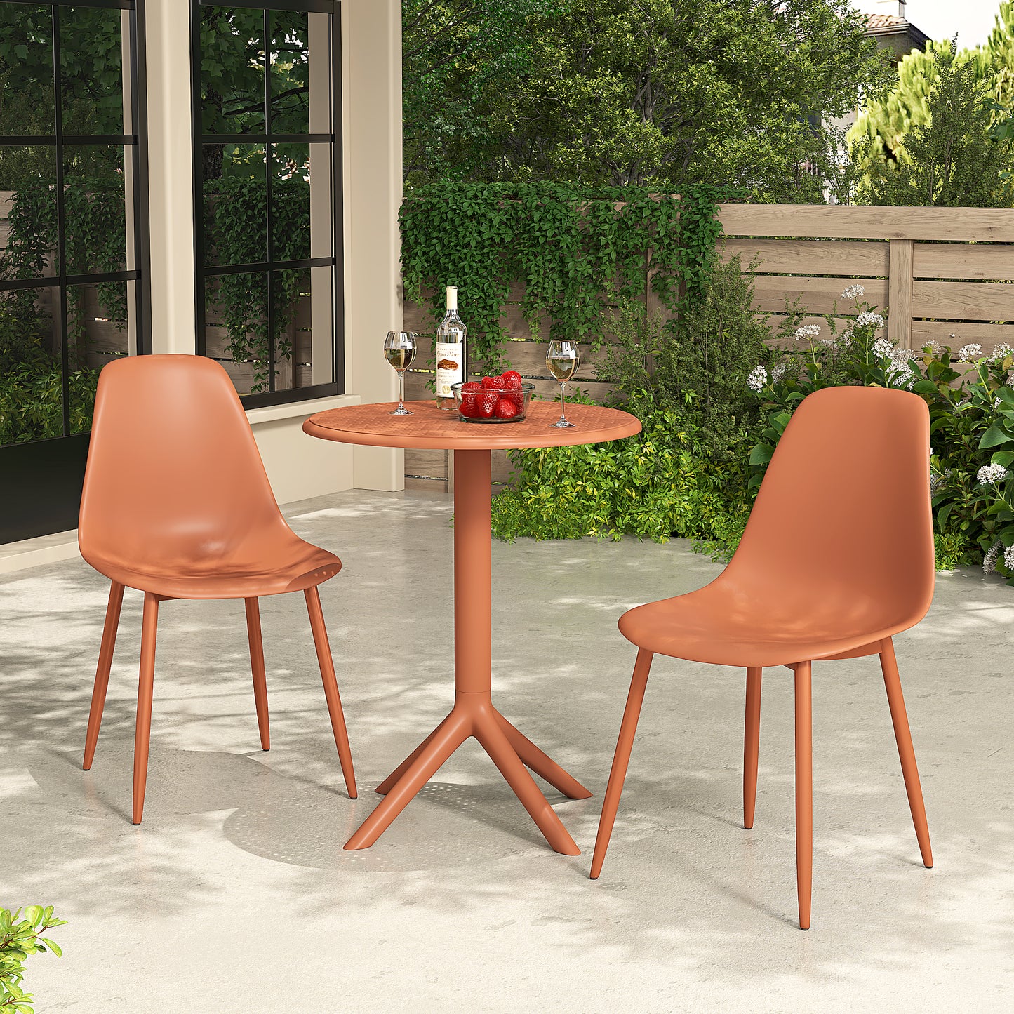 Liberty Rimini 3 Piece Cala Outdoor Bistro Table & 2 Chair Set In Terracotta