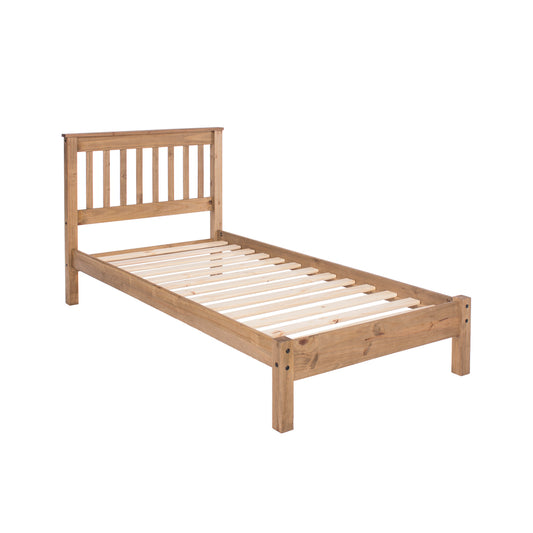 Liberty Corona Premium Waxed Pine Bedroom Single 3'0" Slatted Low End Bedstead