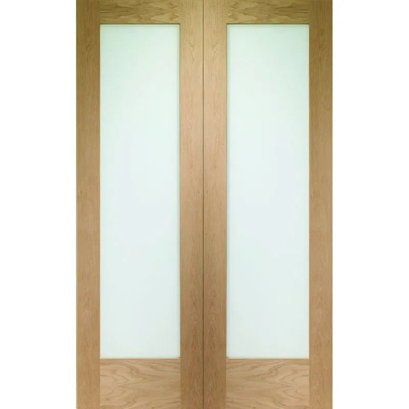 XL Joinery Internal Oak Pattern 10 Glazed Pair Of Doors With Clear Glass